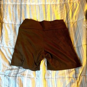 Brown rib-knit spandex